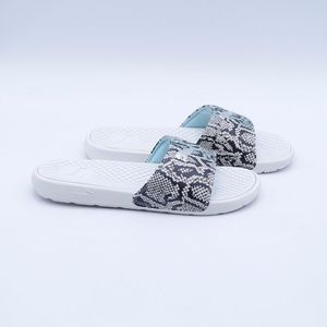 NEW PUMA Women's Cool Cat Snake Slide Sandals 380794-01 Black/White/Silver